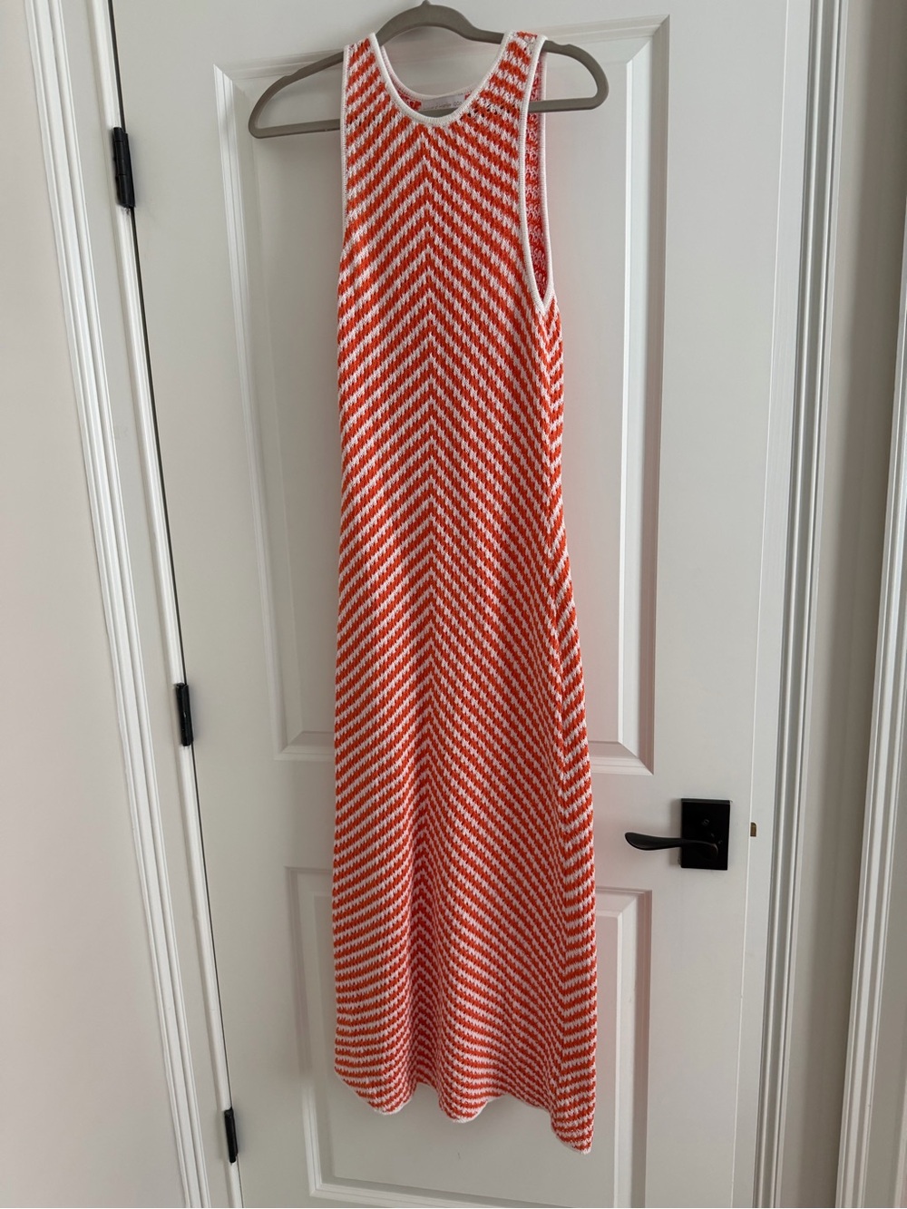 House of Harlow 1960 Orange and White Chevron Maxi Dress